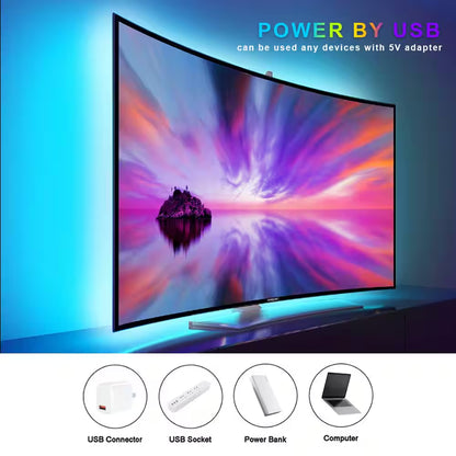 16.4 Ft. RGB Color Changing Dimmable USB Powered LED Strip Light with Remote Control